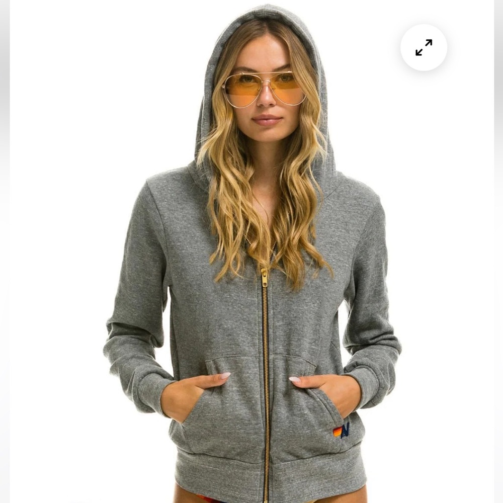 Aviator Nation Bolt Hoodie Heather Grey